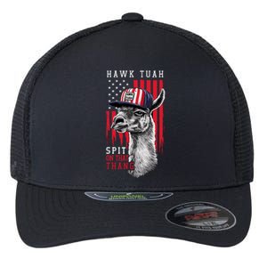 Hawk Tush Spit On That Thing Funny Llama July 4th Flexfit Unipanel Trucker Cap