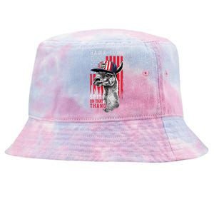 Hawk Tush Spit On That Thing Funny Llama July 4th Tie-Dyed Bucket Hat