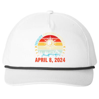 Happy Totality Solar Eclipse Awesome Birthday April 8 2024 Snapback Five-Panel Rope Hat