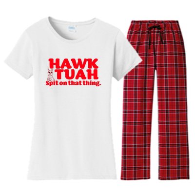 Hawk Tuah Spit On That Thang Women's Flannel Pajama Set