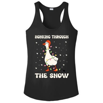 Honking Through The Snow Funny Goose Ugly Christmas Ladies PosiCharge Competitor Racerback Tank