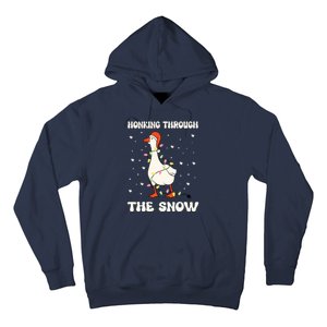 Honking Through The Snow Funny Goose Ugly Christmas Hoodie