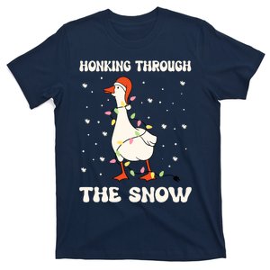 Honking Through The Snow Funny Goose Ugly Christmas T-Shirt