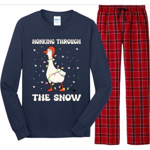 Honking Through The Snow Funny Goose Ugly Christmas Long Sleeve Pajama Set