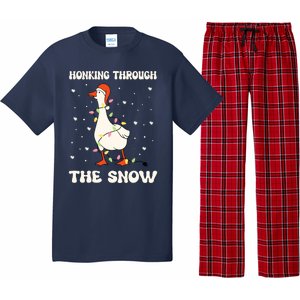 Honking Through The Snow Funny Goose Ugly Christmas Pajama Set