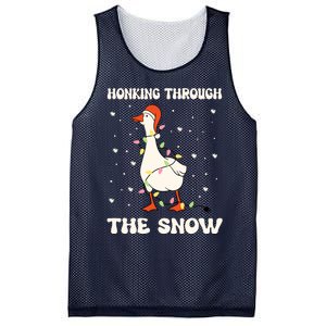 Honking Through The Snow Funny Goose Ugly Christmas Mesh Reversible Basketball Jersey Tank