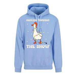 Honking Through The Snow Funny Goose Ugly Christmas Unisex Surf Hoodie