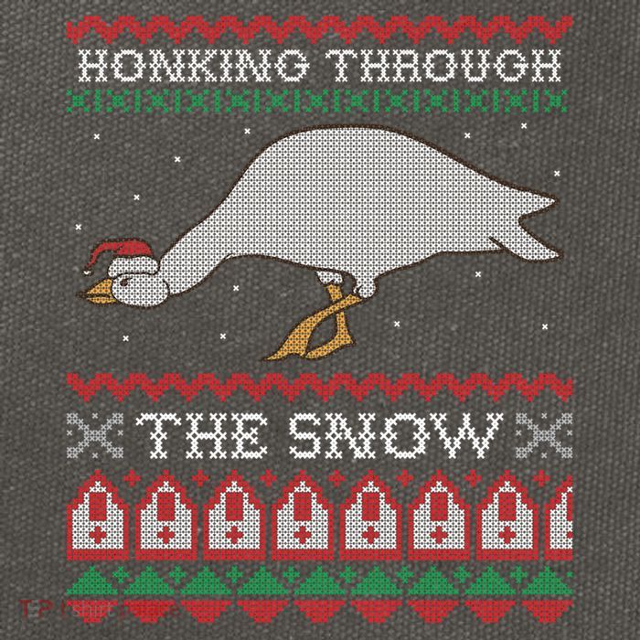 Honking Through The Snow Goose Ugly Christmas Sweater Honk Cool Gift Cotton Canvas Backpack