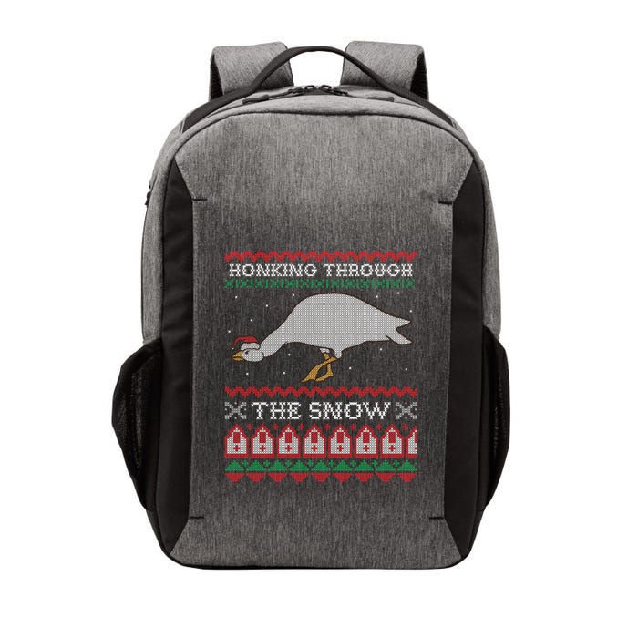 Honking Through The Snow Goose Ugly Christmas Sweater Honk Cool Gift Vector Backpack