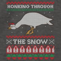 Honking Through The Snow Goose Ugly Christmas Sweater Honk Cool Gift Vector Backpack