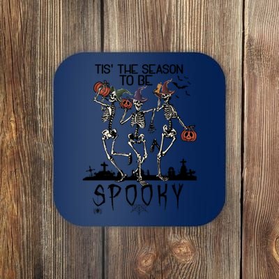 Halloween Tis' The Season To Be Spooky Dancing Skeletons Gift Coaster