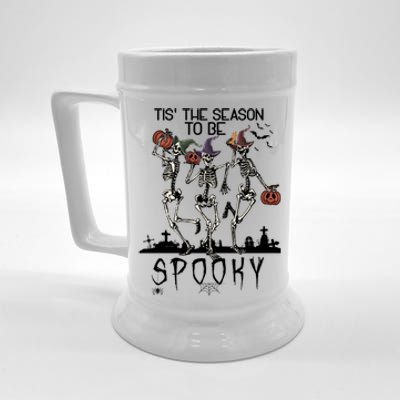 Halloween Tis' The Season To Be Spooky Dancing Skeletons Gift Beer Stein