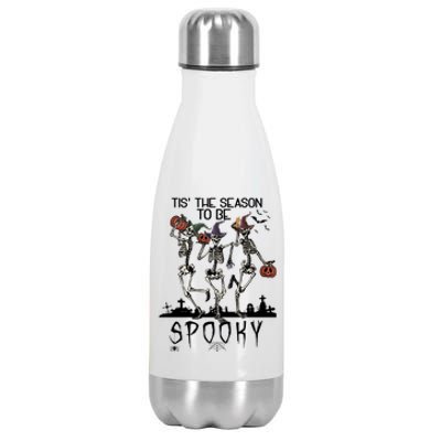 Halloween Tis' The Season To Be Spooky Dancing Skeletons Gift Stainless Steel Insulated Water Bottle