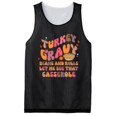 Happy Thanksgiving Turkey Day Gravy Beans Rolls Casserole Mesh Reversible Basketball Jersey Tank