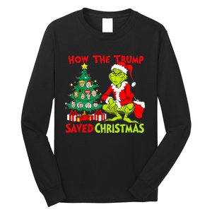 How The Trump Saved Christmas Funny Trump Christmas 2024 Long Sleeve Shirt