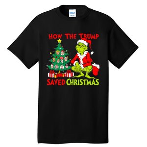 How The Trump Saved Christmas Funny Trump Christmas 2024 Tall T-Shirt