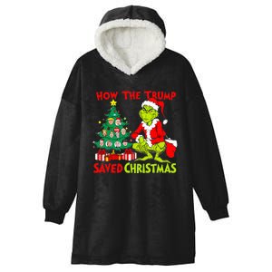 How The Trump Saved Christmas Funny Trump Christmas 2024 Hooded Wearable Blanket