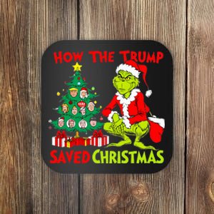 How The Trump Saved Christmas Funny Trump Christmas 2024 Coaster