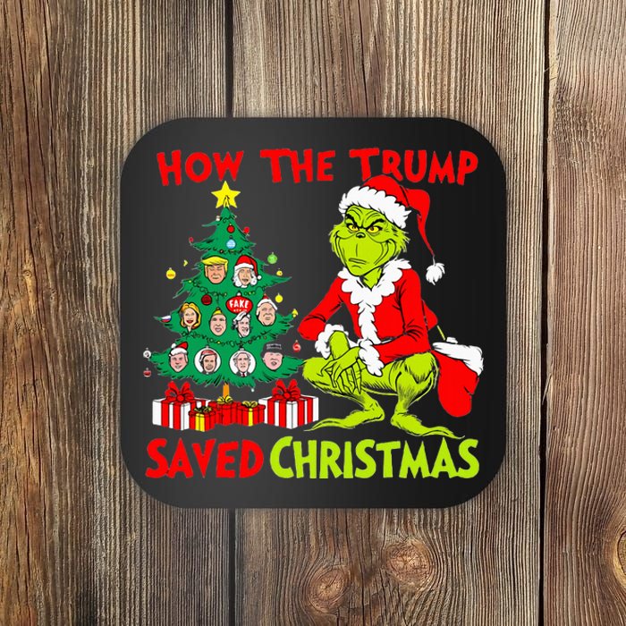 How The Trump Saved Christmas Funny Trump Christmas 2024 Coaster