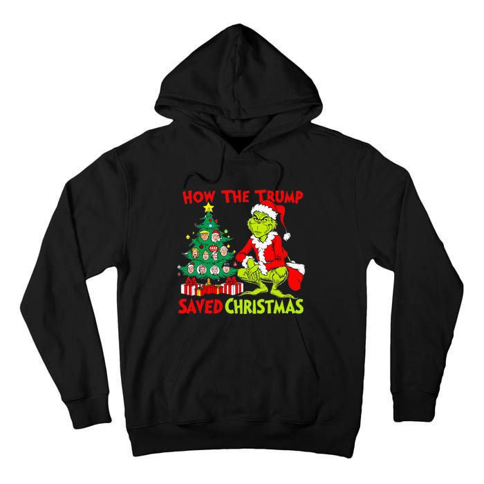 How The Trump Saved Christmas Funny Trump Christmas 2024 Tall Hoodie