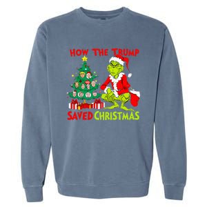 How The Trump Saved Christmas Funny Trump Christmas 2024 Garment-Dyed Sweatshirt