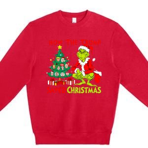 How The Trump Saved Christmas Funny Trump Christmas 2024 Premium Crewneck Sweatshirt