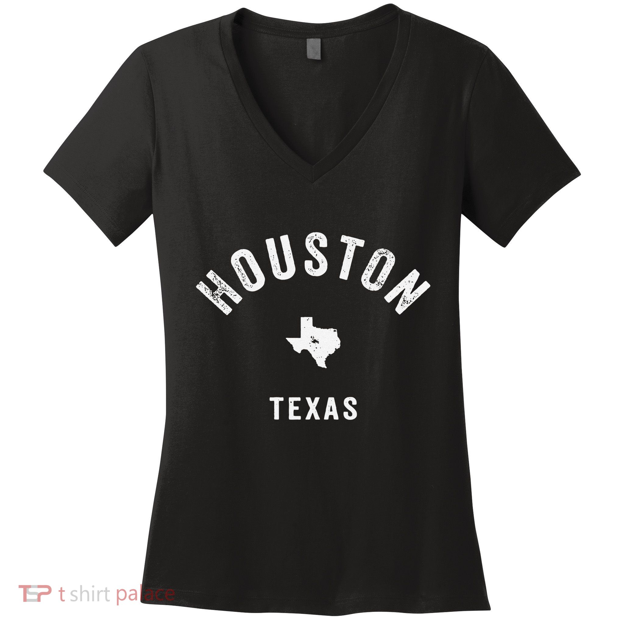 Houston Texas Tx Vintage 70s Athletic Sports Women's V-Neck T-Shirt
