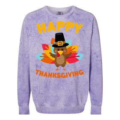 Happy Thanksgiving Thanksgiving Day Colorblast Crewneck Sweatshirt