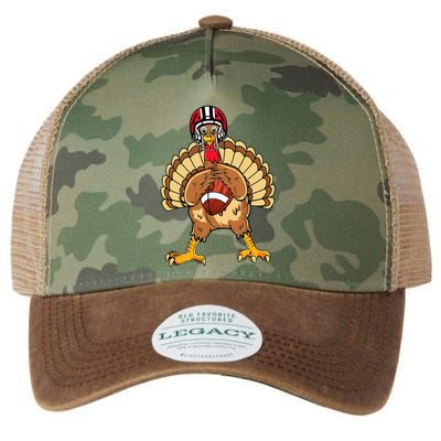 Happy Thanksgiving Turkey Playing Football Dad Legacy Tie Dye Trucker Hat