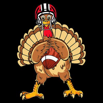 Happy Thanksgiving Turkey Playing Football Dad T-Shirt