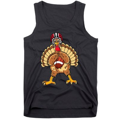 Happy Thanksgiving Turkey Playing Football Dad Tank Top