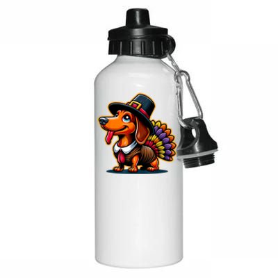 Humor Thanksgiving Turkey Weiner Dachshund Dog Aluminum Water Bottle 