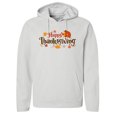 Happy Thanksgiving Turkey Holiday Cute Gift Performance Fleece Hoodie