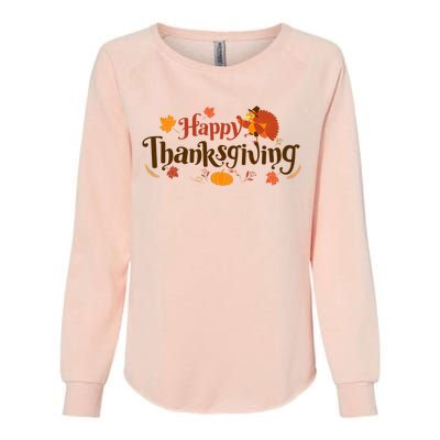 Happy Thanksgiving Turkey Holiday Cute Gift Womens California Wash Sweatshirt