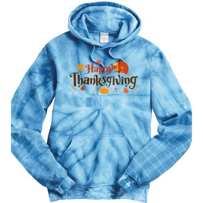 Happy Thanksgiving Turkey Holiday Cute Gift Tie Dye Hoodie