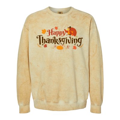 Happy Thanksgiving Turkey Holiday Cute Gift Colorblast Crewneck Sweatshirt