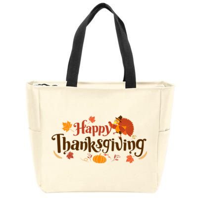 Happy Thanksgiving Turkey Holiday Cute Gift Zip Tote Bag