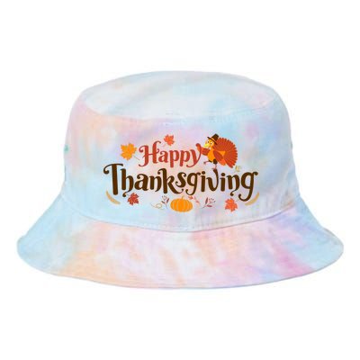 Happy Thanksgiving Turkey Holiday Cute Gift Tie Dye Newport Bucket Hat