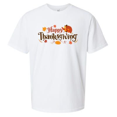 Happy Thanksgiving Turkey Holiday Cute Gift Sueded Cloud Jersey T-Shirt