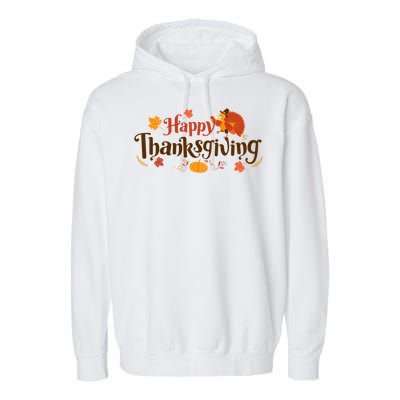 Happy Thanksgiving Turkey Holiday Cute Gift Garment-Dyed Fleece Hoodie