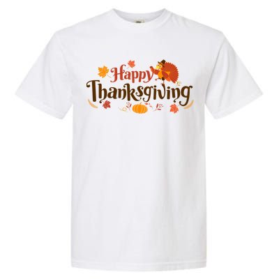 Happy Thanksgiving Turkey Holiday Cute Gift Garment-Dyed Heavyweight T-Shirt