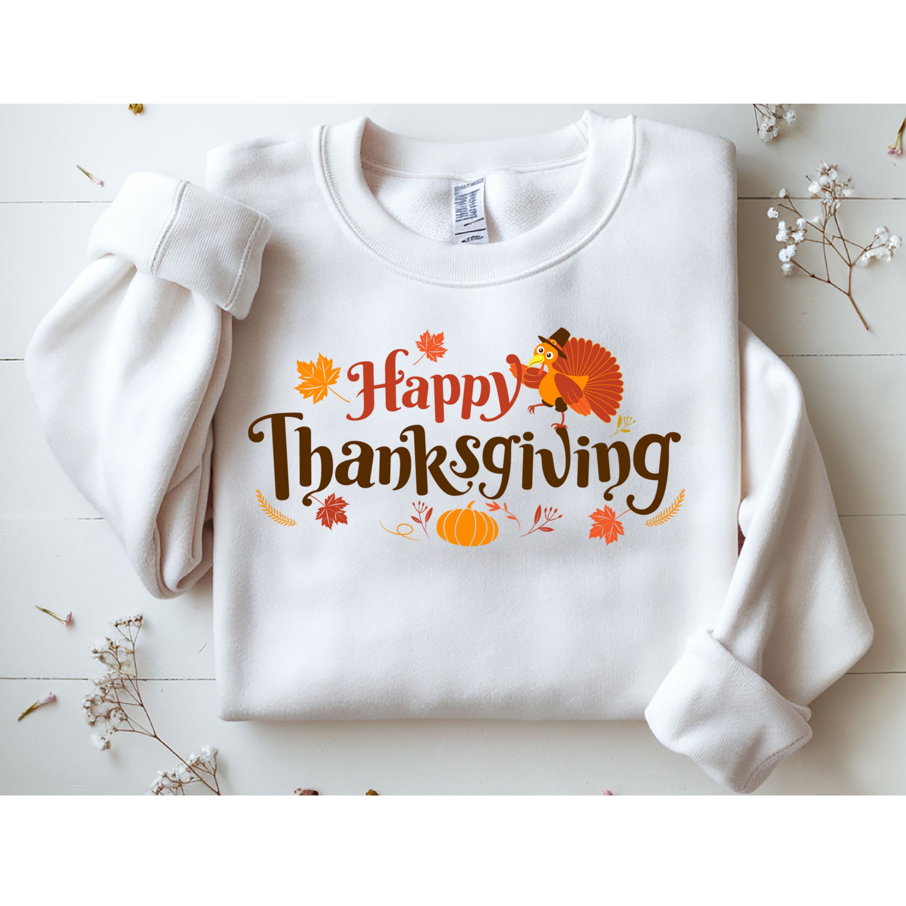 Happy Thanksgiving Turkey Holiday Cute Gift Sweatshirt