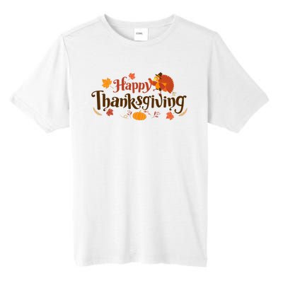 Happy Thanksgiving Turkey Holiday Cute Gift Tall Fusion ChromaSoft Performance T-Shirt