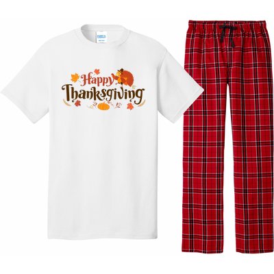 Happy Thanksgiving Turkey Holiday Cute Gift Pajama Set