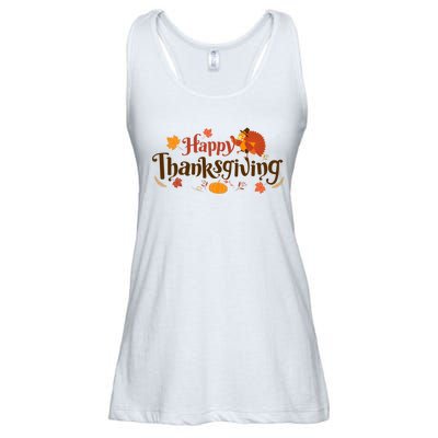 Happy Thanksgiving Turkey Holiday Cute Gift Ladies Essential Flowy Tank