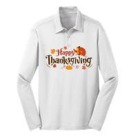 Happy Thanksgiving Turkey Holiday Cute Gift Silk Touch Performance Long Sleeve Polo