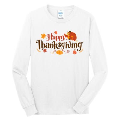 Happy Thanksgiving Turkey Holiday Cute Gift Tall Long Sleeve T-Shirt