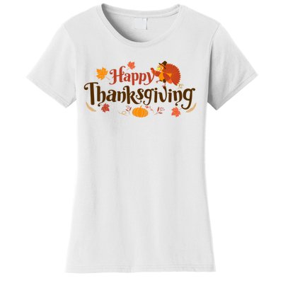 Happy Thanksgiving Turkey Holiday Cute Gift Women's T-Shirt