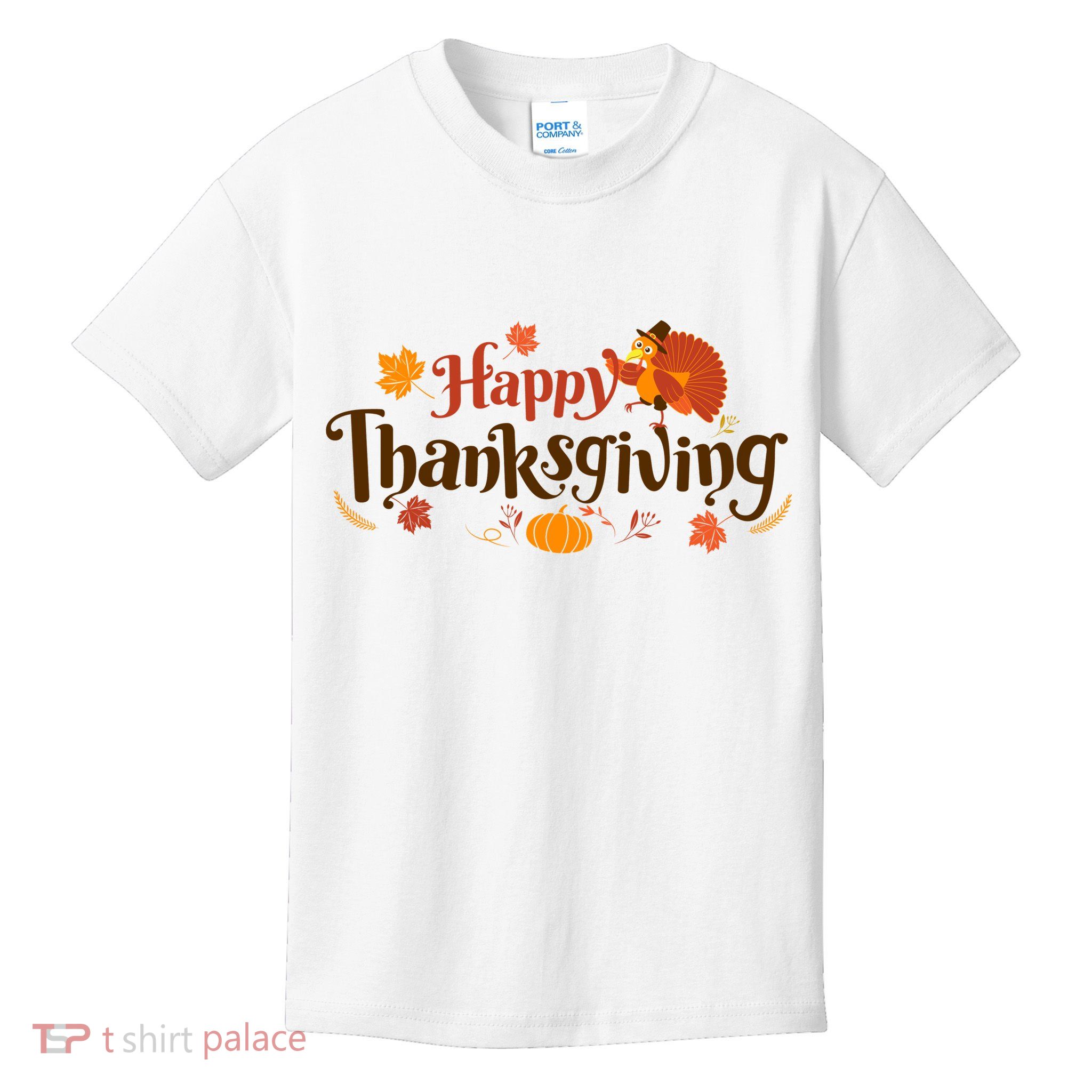 Happy Thanksgiving Turkey Holiday Cute Gift Kids T-Shirt
