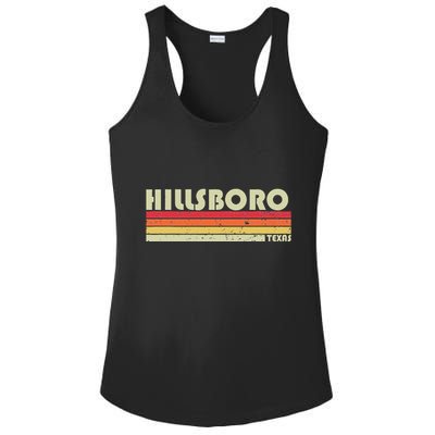 Hillsboro Tx Texas Funny City Home Roots Gift Retro 70s 80s Ladies PosiCharge Competitor Racerback Tank